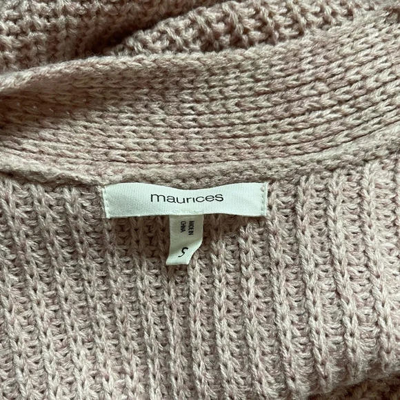 Maurices Light Pink Blouson Sleeve Open Front Knit Cardigan Small Women’s - Picture 9 of 11